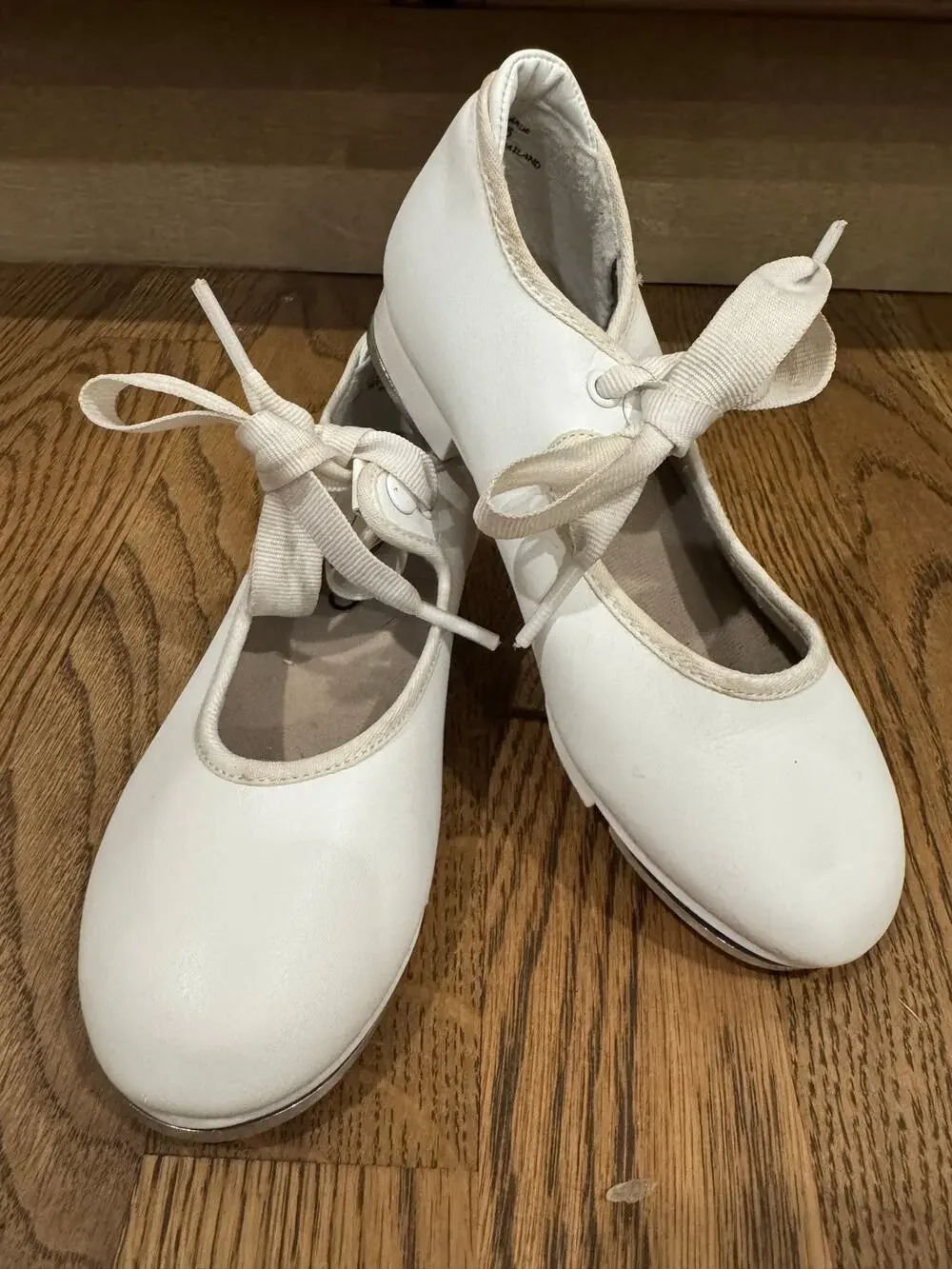 Capezio Jr Tyette White Synthetic Tap Shoes Toddler Girls Sz 11 Dance Activewear
